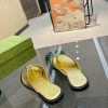 Gucci Strap Thong Leather Sandal Gold - Image 2