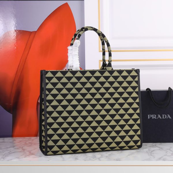 Prada Large Prada Symbole embroidered fabric handbag 39x31x11cm - Image 2