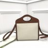 Burberry Two-tone Canvas and Leather Mini Pocket Crossbody Bags Natural/Malt Brown - Image 3