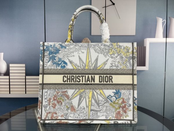 DIOR BOOK TOTE White Multicolor Rêve d'Infini Embroidery Women Handbags - Image 2